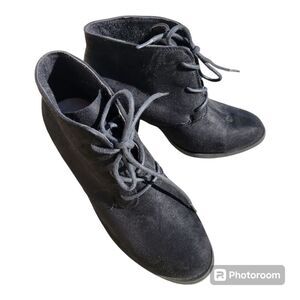 Pierre dumas Women's lace Up Heels Booties size 6.5 Black comfy casual stylish